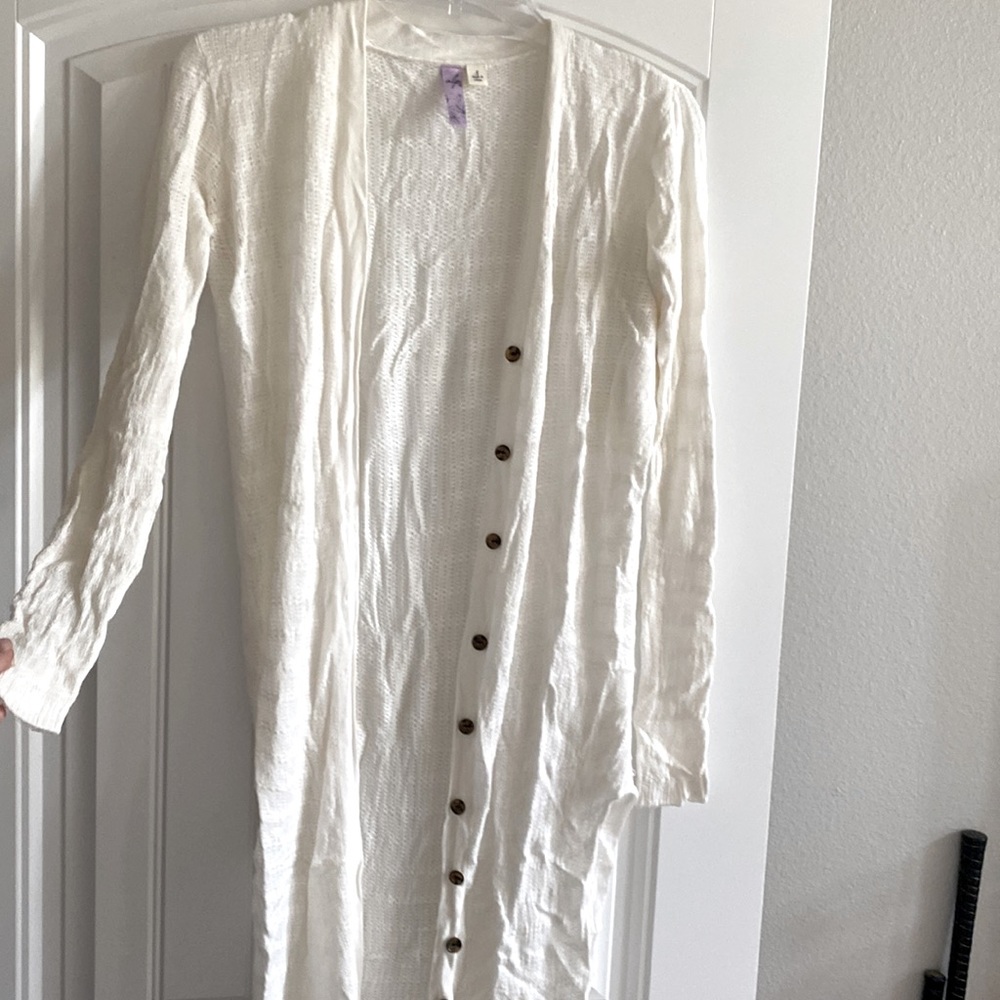 White cardigan